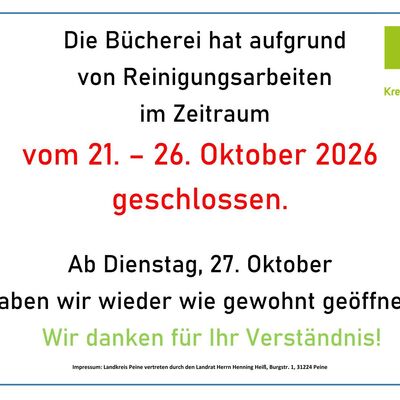 Schlie&szlig;ung Herbstferien KBI